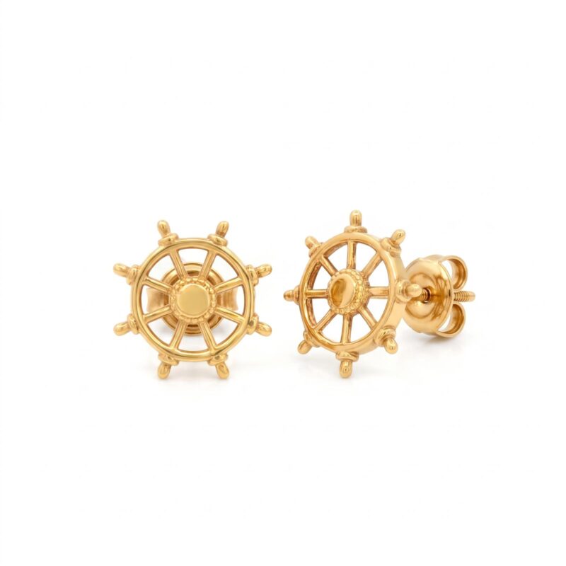Buy 18K Gold Stud Earrings Online at Bafleh Jewellery