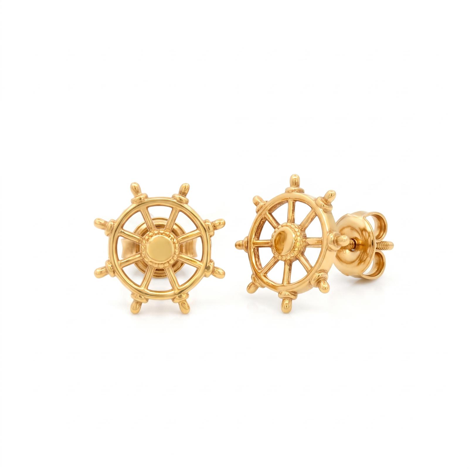 Buy 18K Gold Stud Earrings Online at Bafleh Jewellery