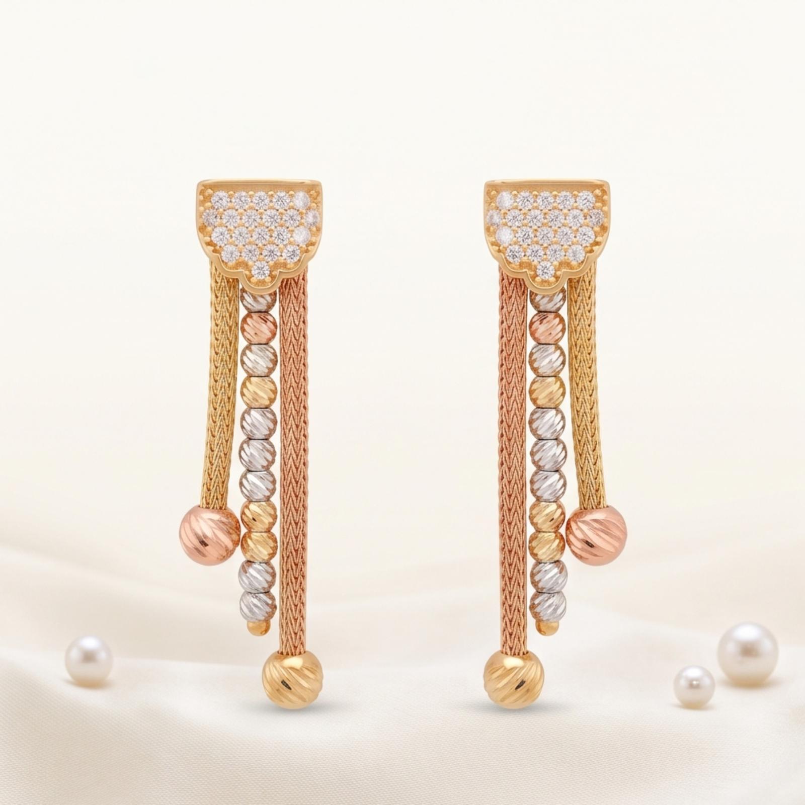 Luxury 18K Gold Hanging Earrings for Every Special Occasion - Image 4