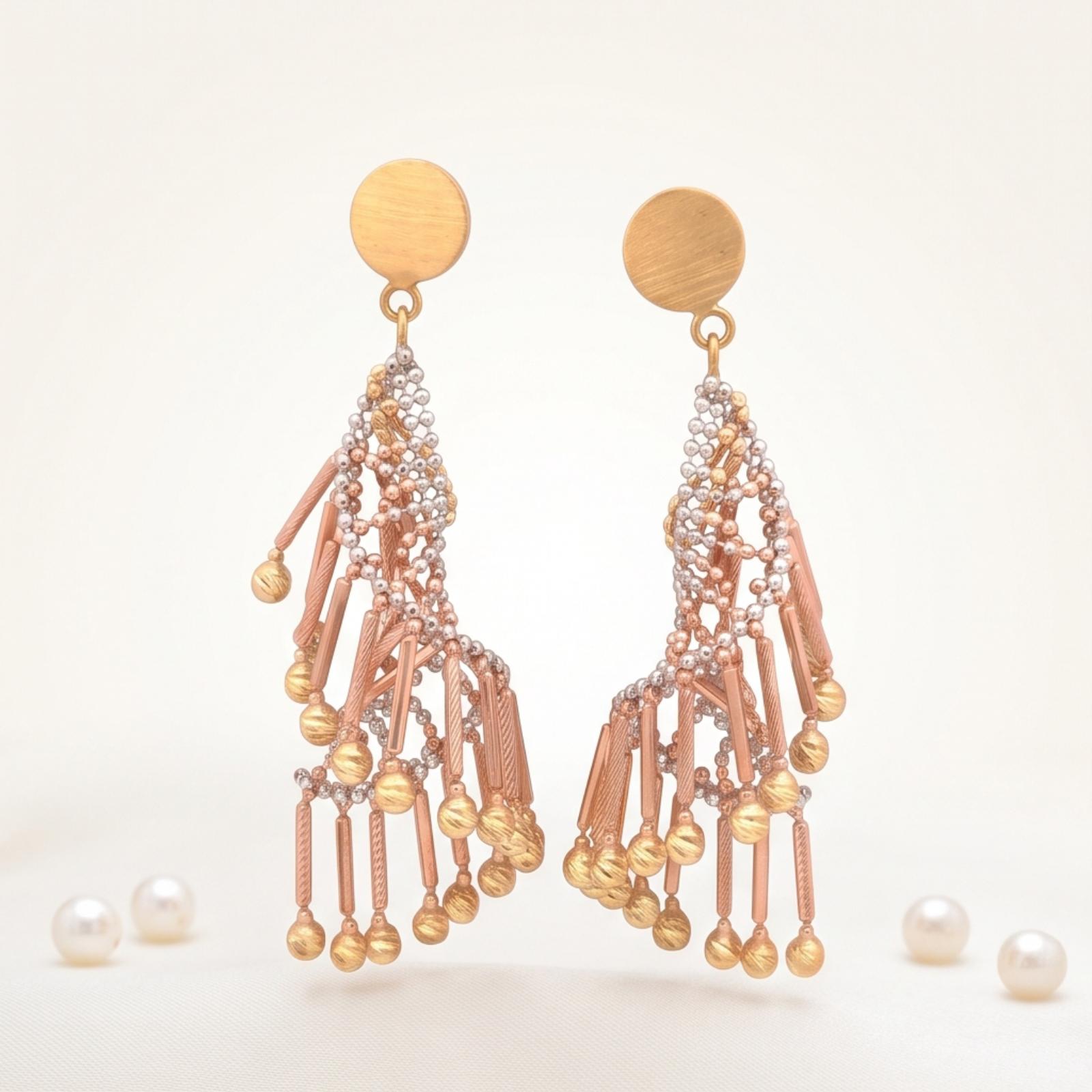 Premium 18K Gold Hanging Earrings Collection at Bafleh Jewellery - Image 4