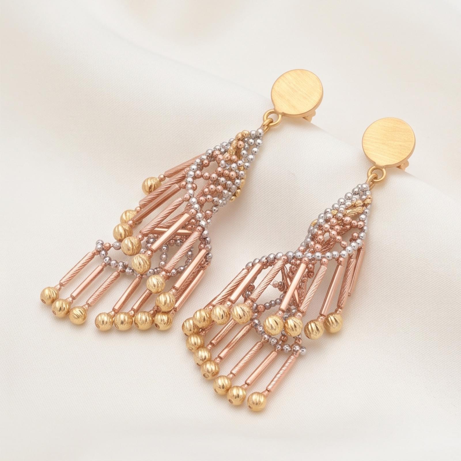 Premium 18K Gold Hanging Earrings Collection at Bafleh Jewellery - Image 5