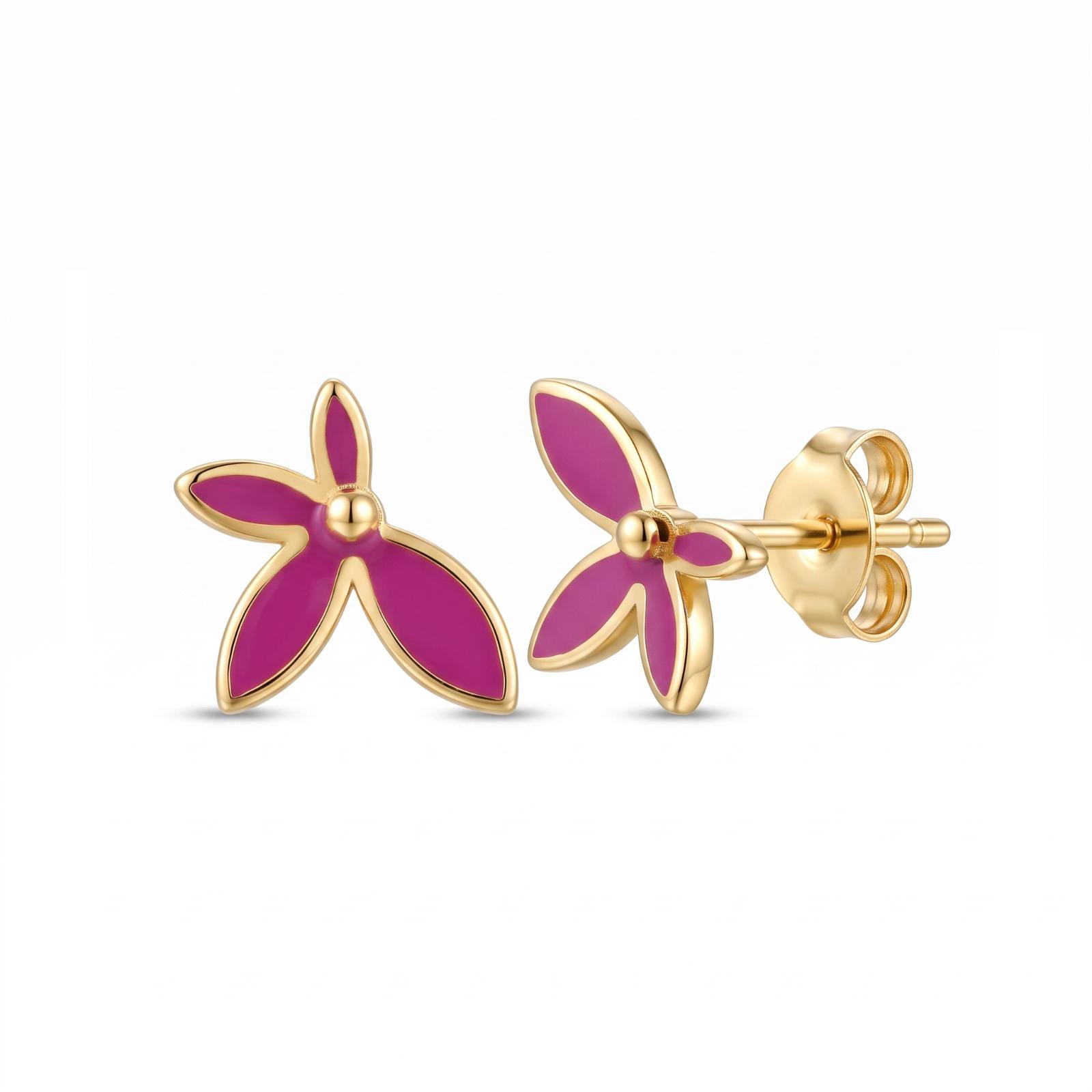 Shop Elegant 18K Gold Stud Earrings at Bafleh Jewellery