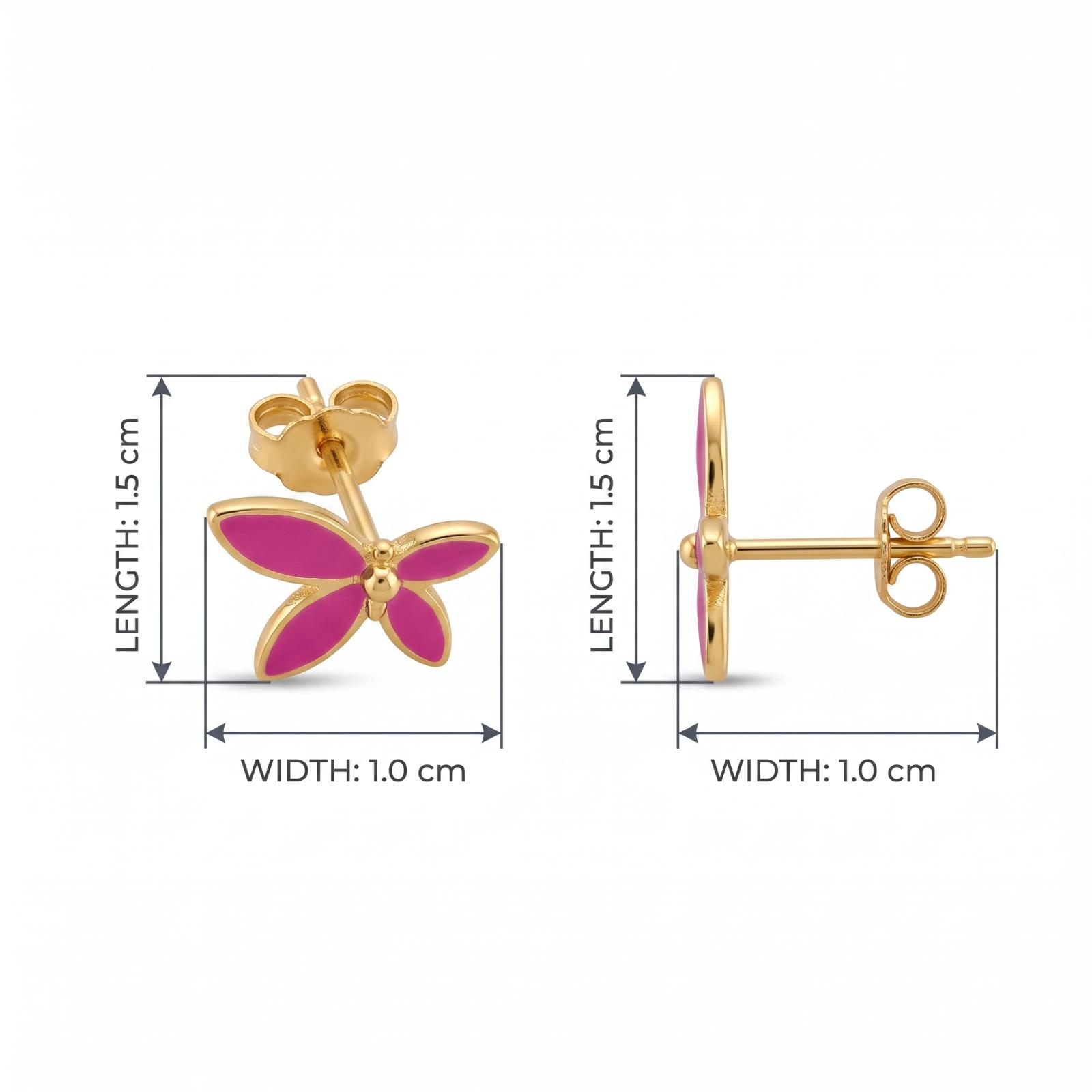 Shop Elegant 18K Gold Stud Earrings at Bafleh Jewellery - Image 7