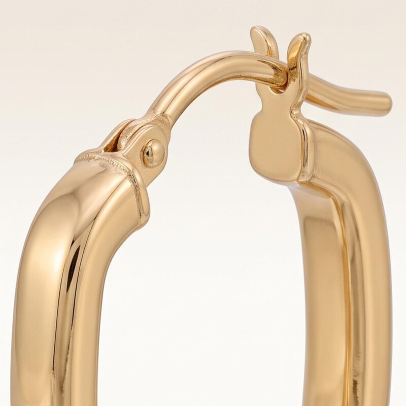 Alternative view of Discover Elegant 18K Gold Hoop Earrings at Bafleh Jewellery