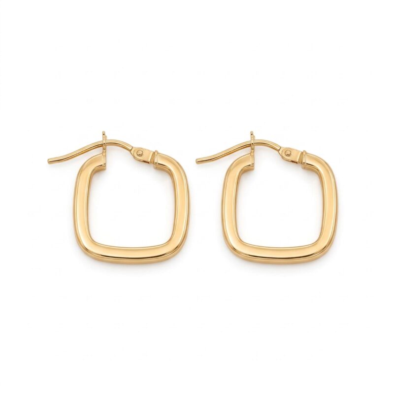 Discover Elegant 18K Gold Hoop Earrings at Bafleh Jewellery