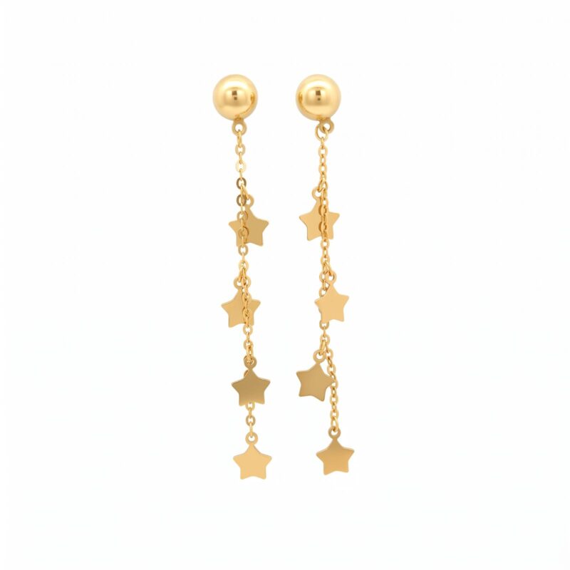 Shop Beautiful 18K Gold Hanging Earrings at Bafleh Jewellery