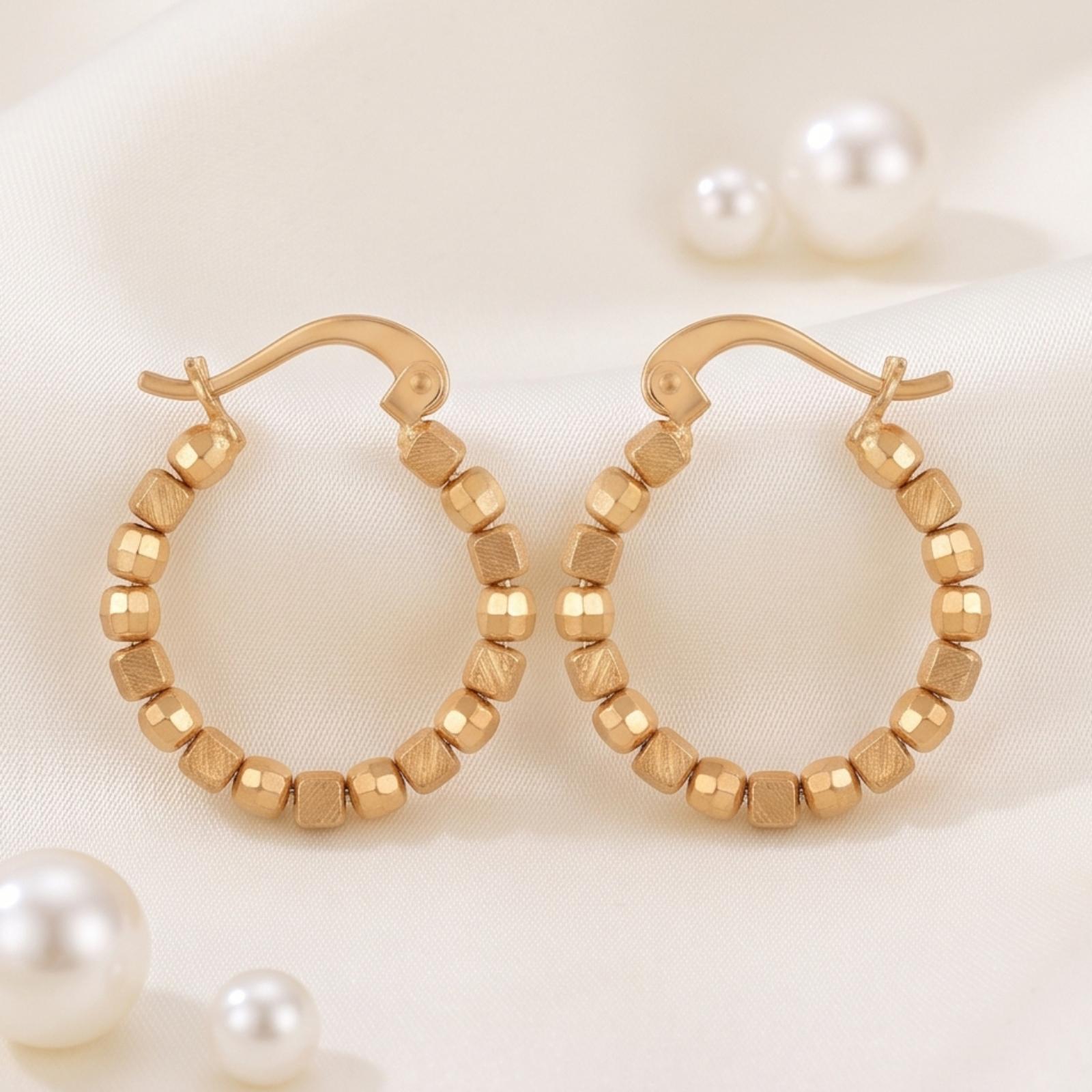 Timeless Beauty with Elegant 18K Gold Hoop Earrings - Image 2