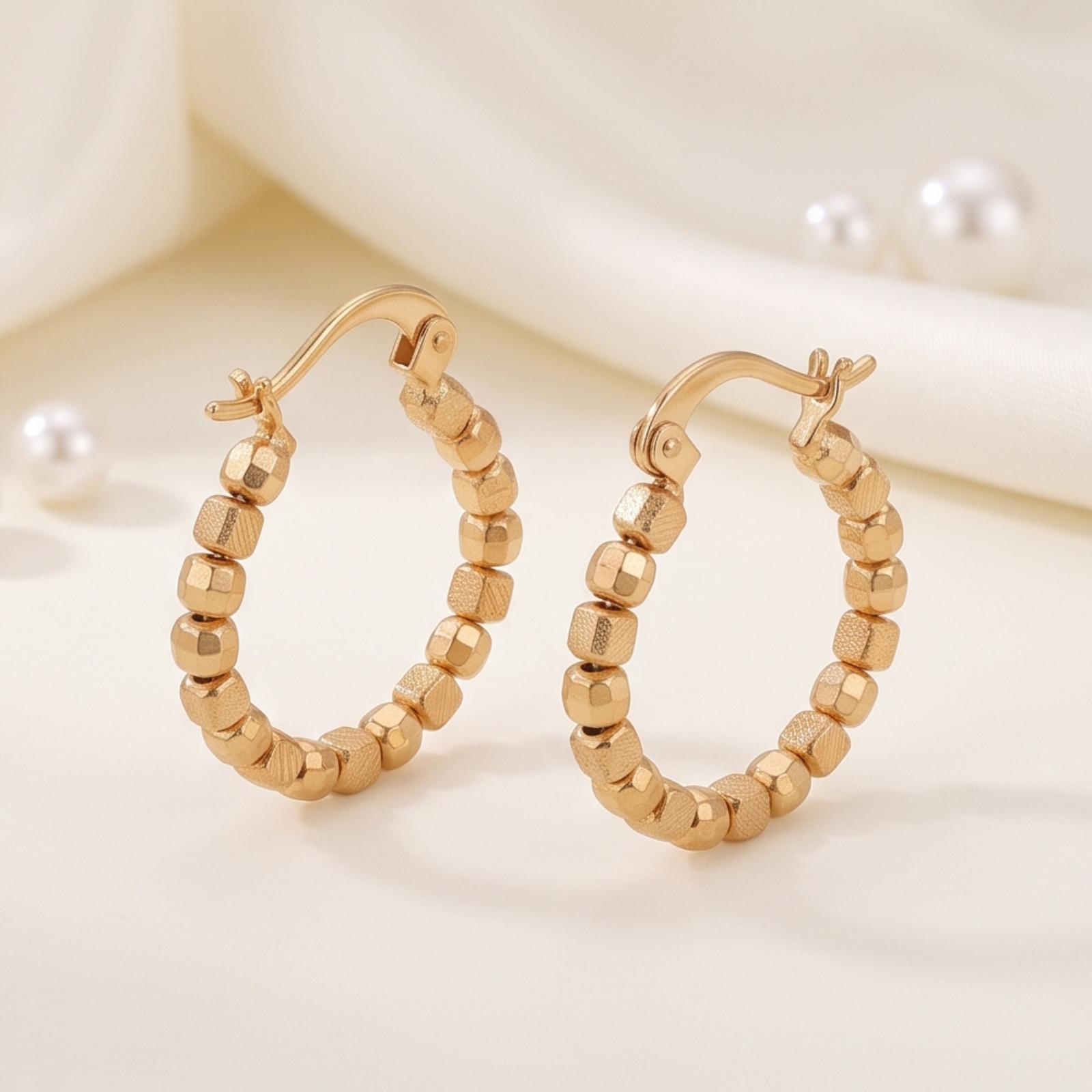 Timeless Beauty with Elegant 18K Gold Hoop Earrings - Image 4