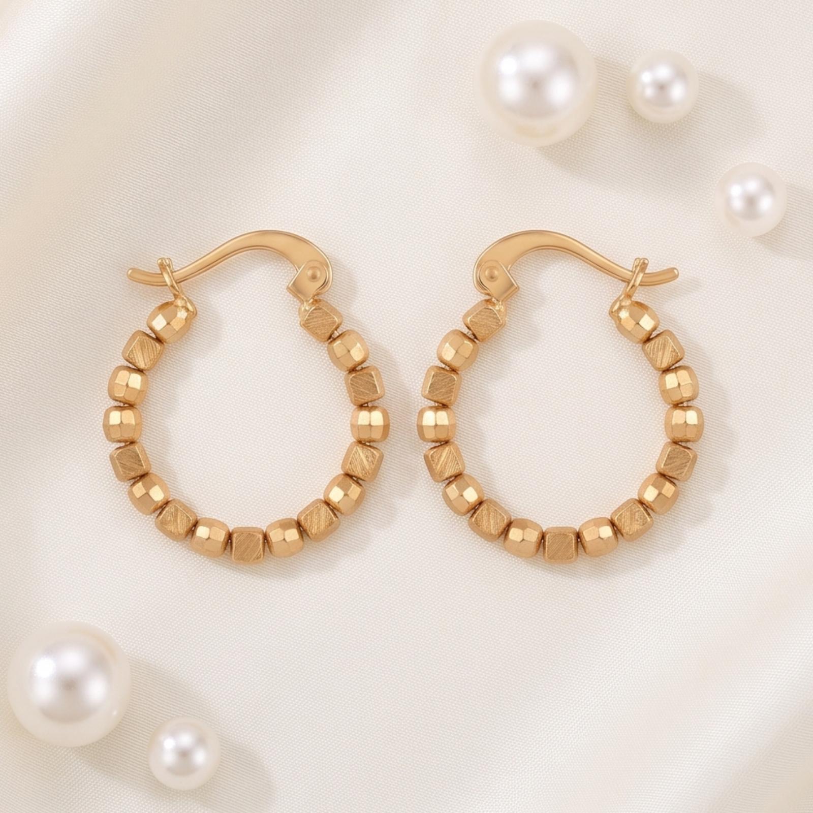 Timeless Beauty with Elegant 18K Gold Hoop Earrings - Image 5
