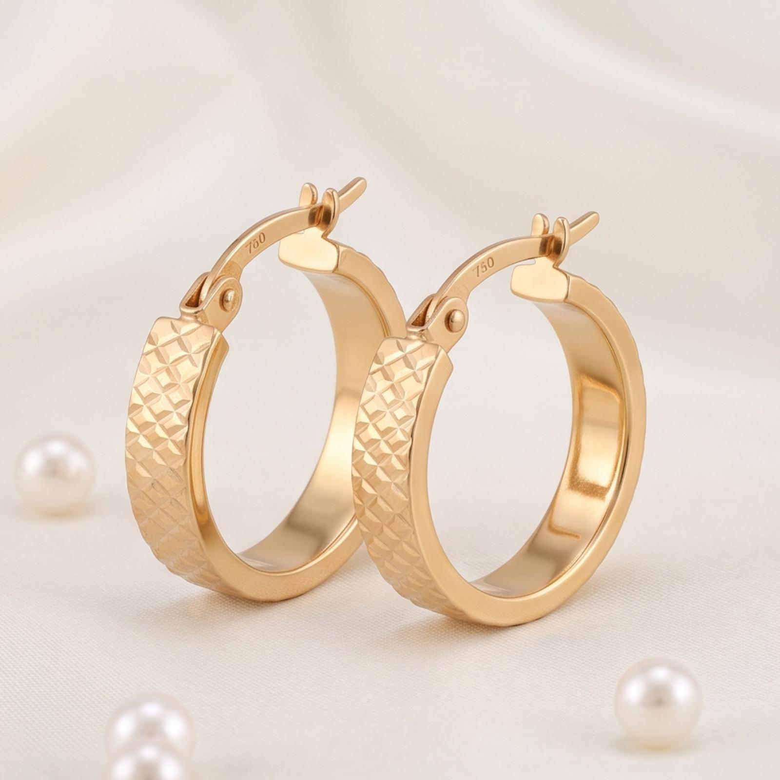 Celebrate Everyday Elegance with 18K Gold Hoop Earrings - Image 5