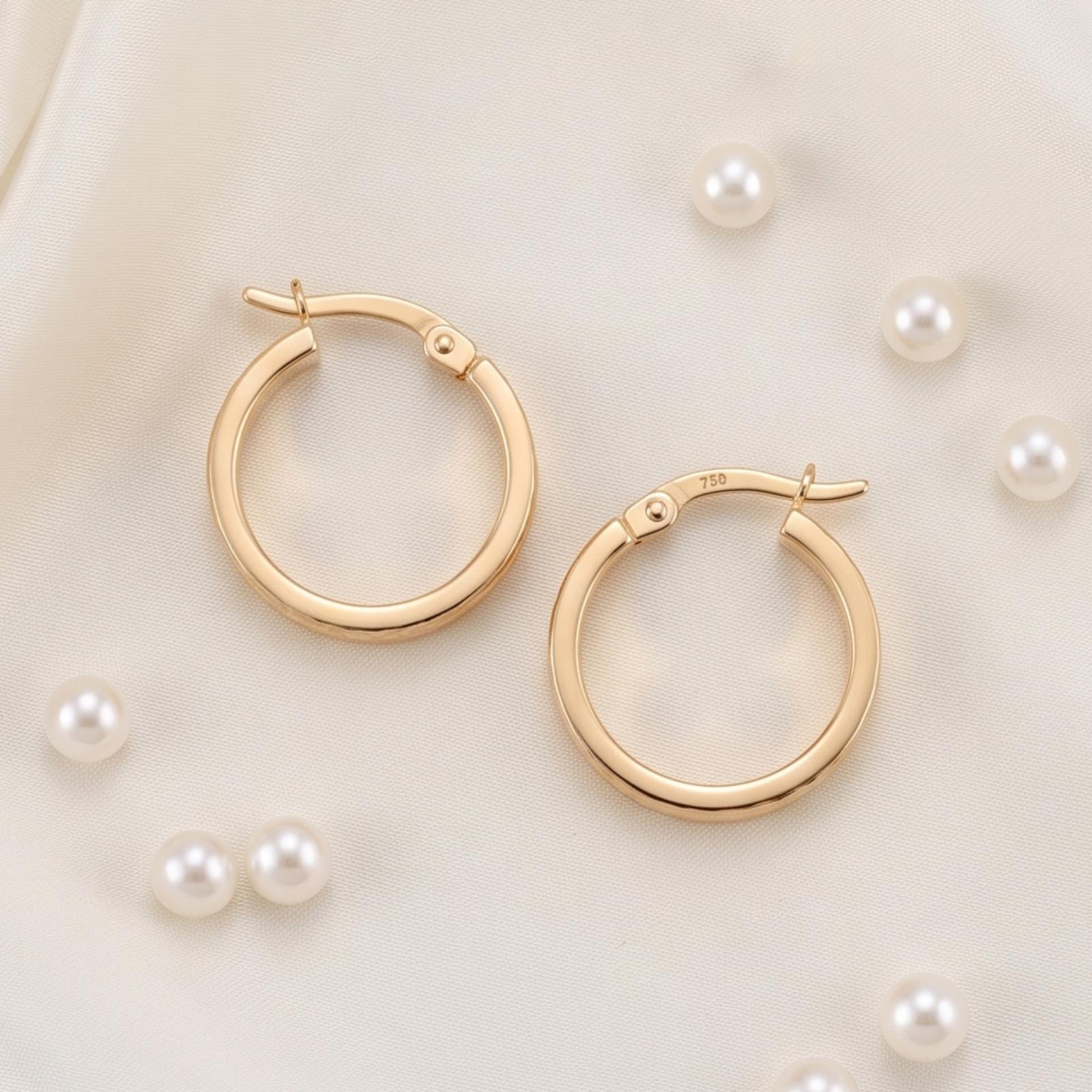 Celebrate Everyday Elegance with 18K Gold Hoop Earrings - Image 6