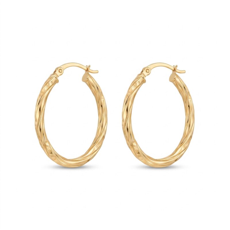 Explore 18K Gold Hoop Earrings Collection at Bafleh Jewellery