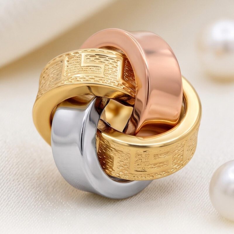 Alternative view of Elegant 18K Gold Stud Earrings Available at Bafleh Jewellery