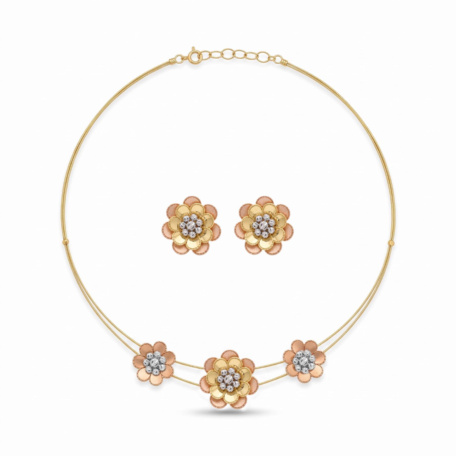 Timeless 18K Gold Necklace Set Showcasing Elegant Craftsmanship and Luxurious Appeal from Bafleh Jewellery