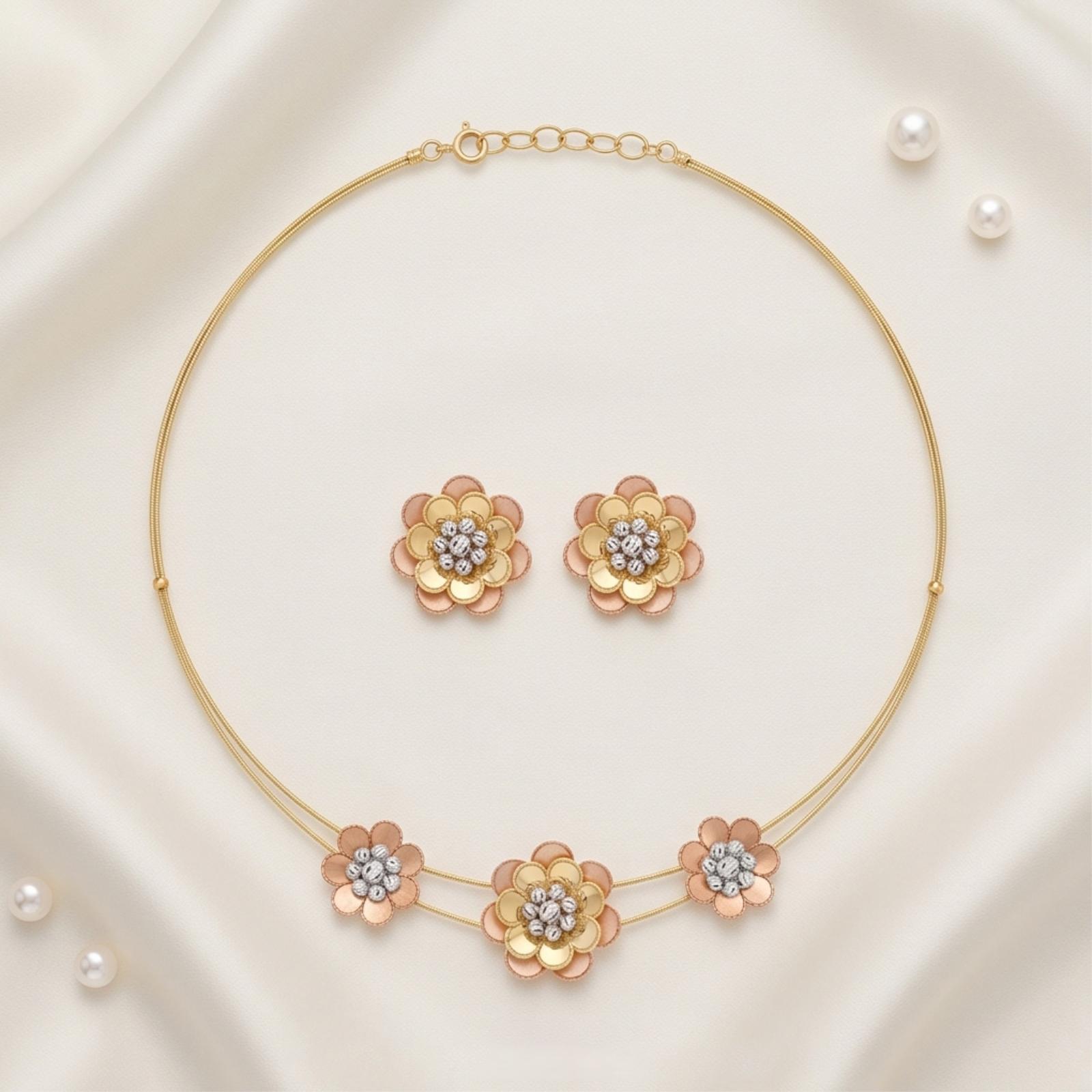Timeless 18K Gold Necklace Set Showcasing Elegant Craftsmanship and Luxurious Appeal from Bafleh Jewellery - Image 6