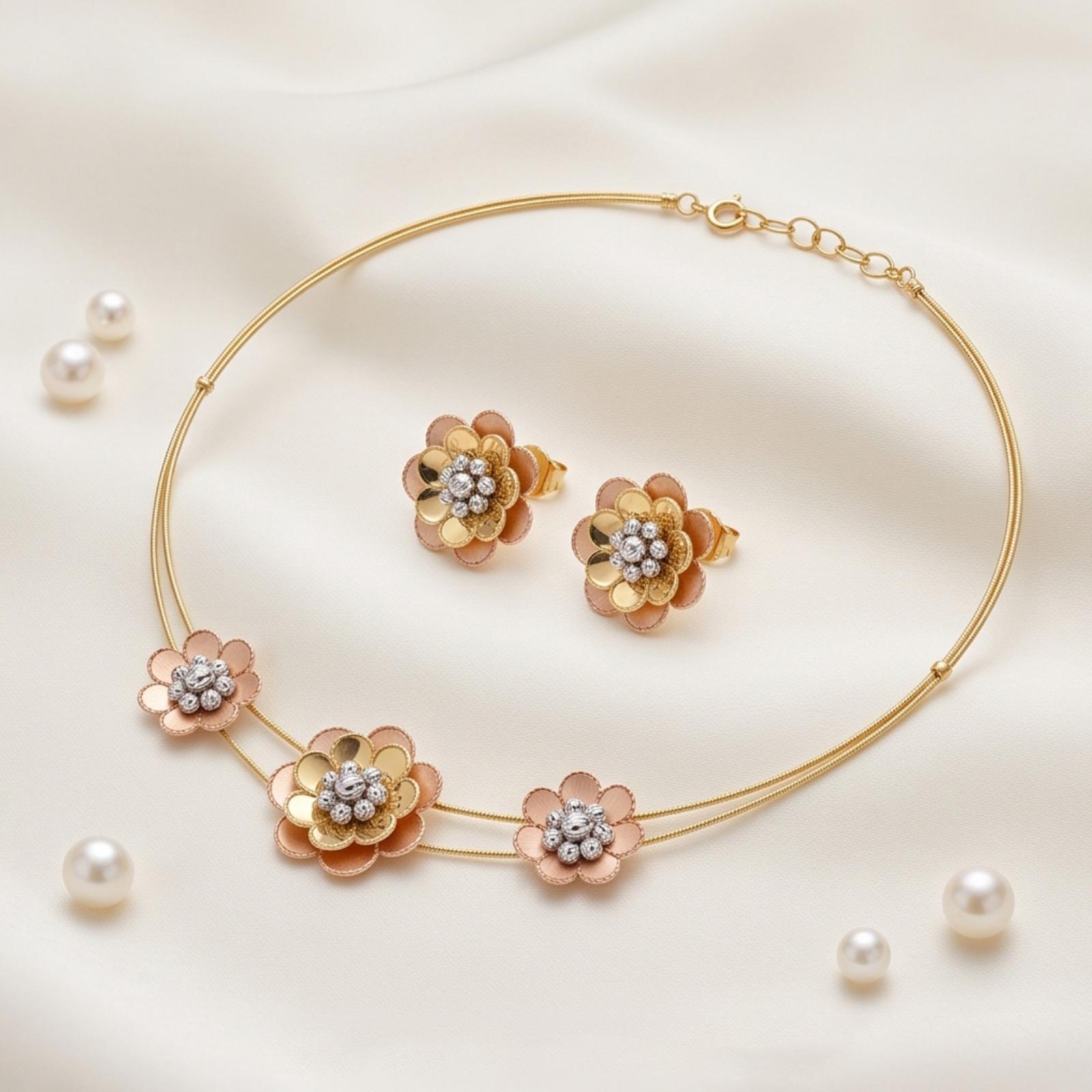 Timeless 18K Gold Necklace Set Showcasing Elegant Craftsmanship and Luxurious Appeal from Bafleh Jewellery - Image 5