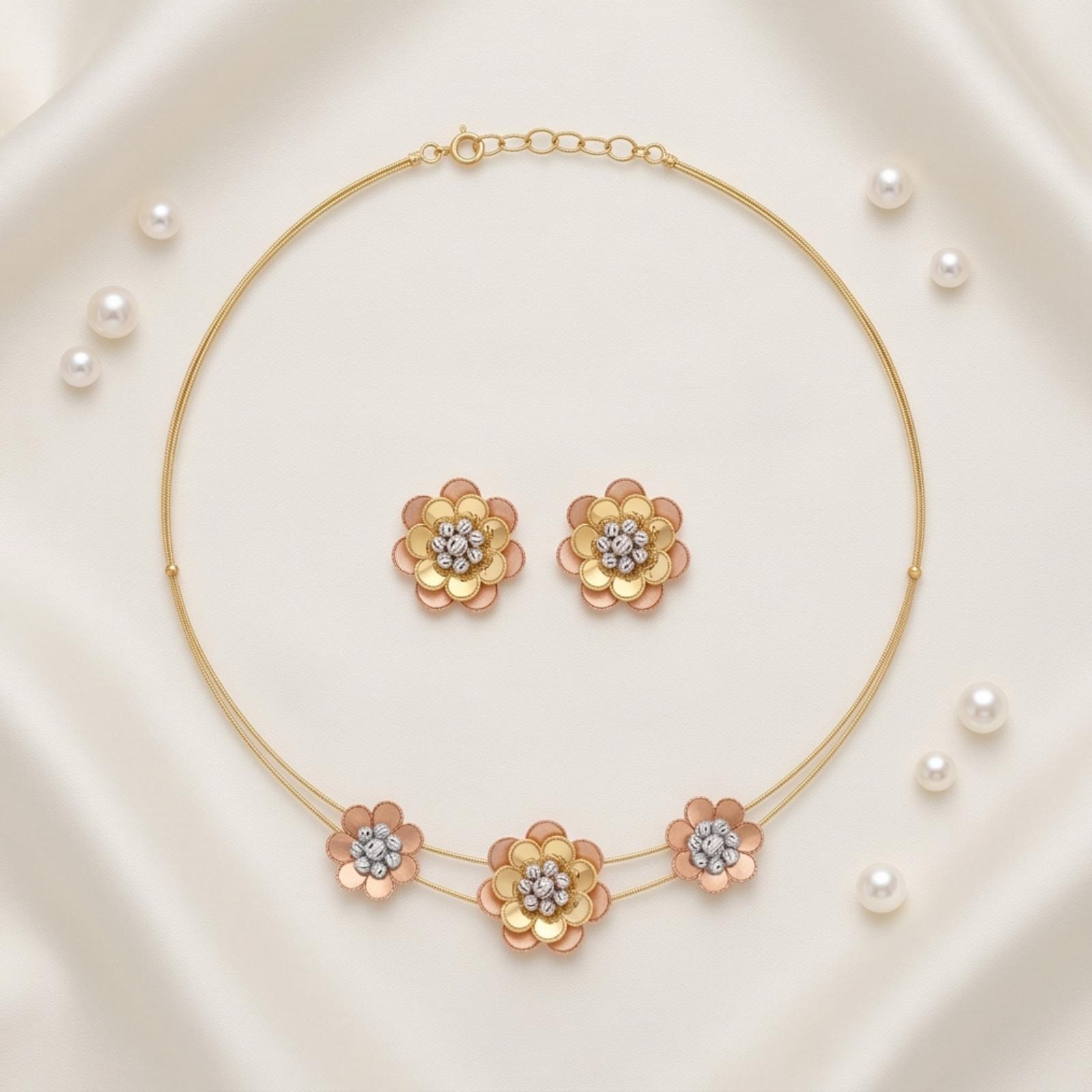 Timeless 18K Gold Necklace Set Showcasing Elegant Craftsmanship and Luxurious Appeal from Bafleh Jewellery - Image 4