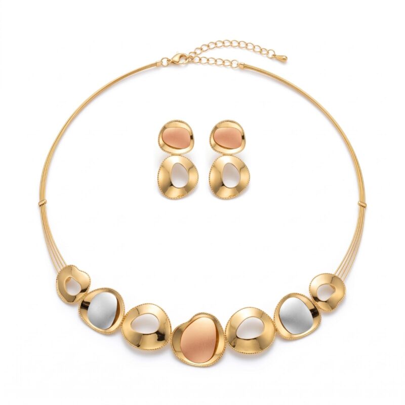 Luxury 18K Gold Necklace Set Designed with Refined Details and Elegant Craftsmanship for Every Special Celebration by Bafleh Jewellery