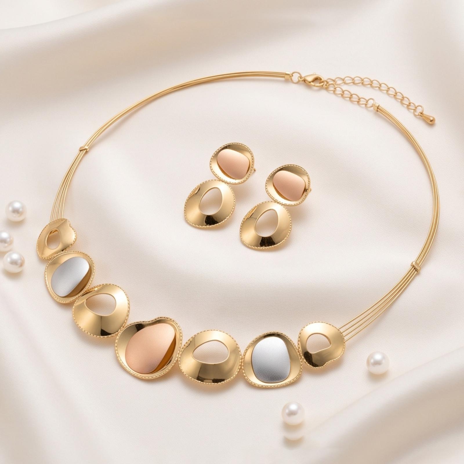 Luxury 18K Gold Necklace Set Designed with Refined Details and Elegant Craftsmanship for Every Special Celebration by Bafleh Jewellery - Image 5