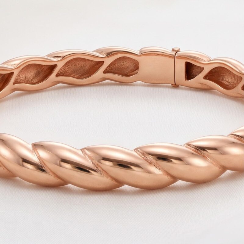 Alternative view of A Magnificent 18K Gold Bangle Showcasing Elegant Craftsmanship, Sophisticated Detailing and the Radiance of Pure Gold