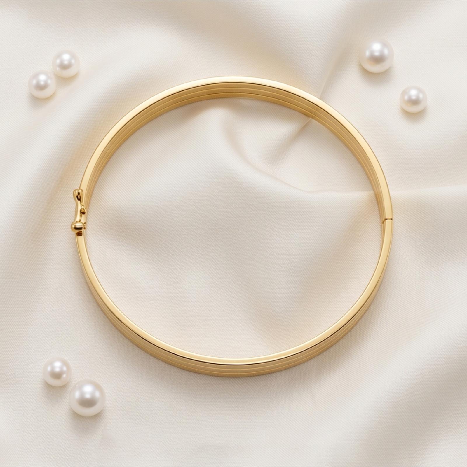 Luxury 18K Gold Bangle Designed for Modern Elegance and Classic Beauty Available from Bafleh Jewellery - Image 5