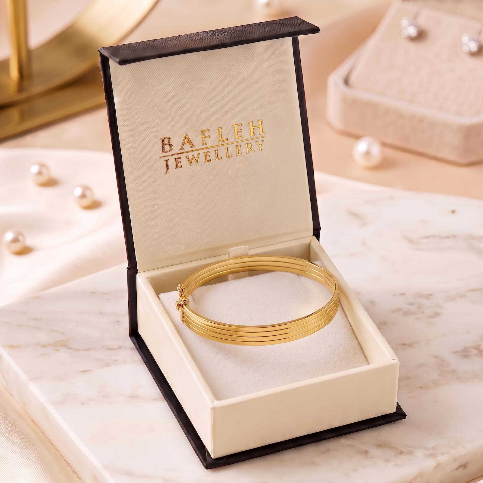 Luxury 18K Gold Bangle Designed for Modern Elegance and Classic Beauty Available from Bafleh Jewellery - Image 6