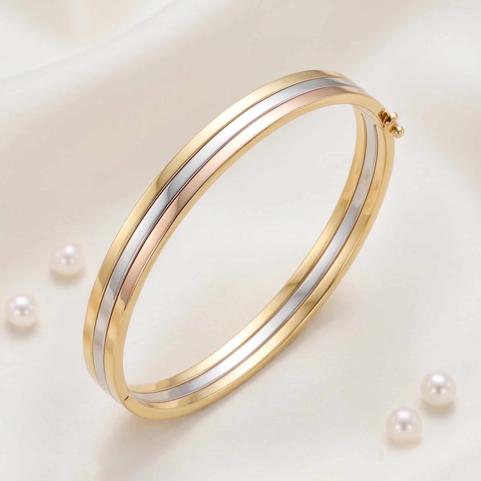 Timeless 18K Gold Bangle Showcasing Fine Craftsmanship and Elegant Gold Jewellery Design at Bafleh Jewellery - Image 3
