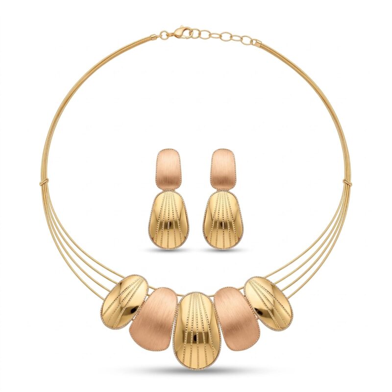 Premium 18K Gold Necklace Set Created for Women Who Appreciate Sophisticated Jewellery and Timeless Luxury by Bafleh Jewellery