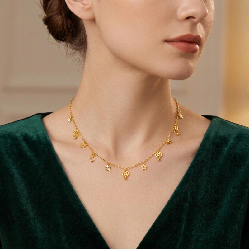 Alternative view of Exquisite 18K Gold Necklaces Featuring Elegant Designs and Fine Craftsmanship at Bafleh Jewellery