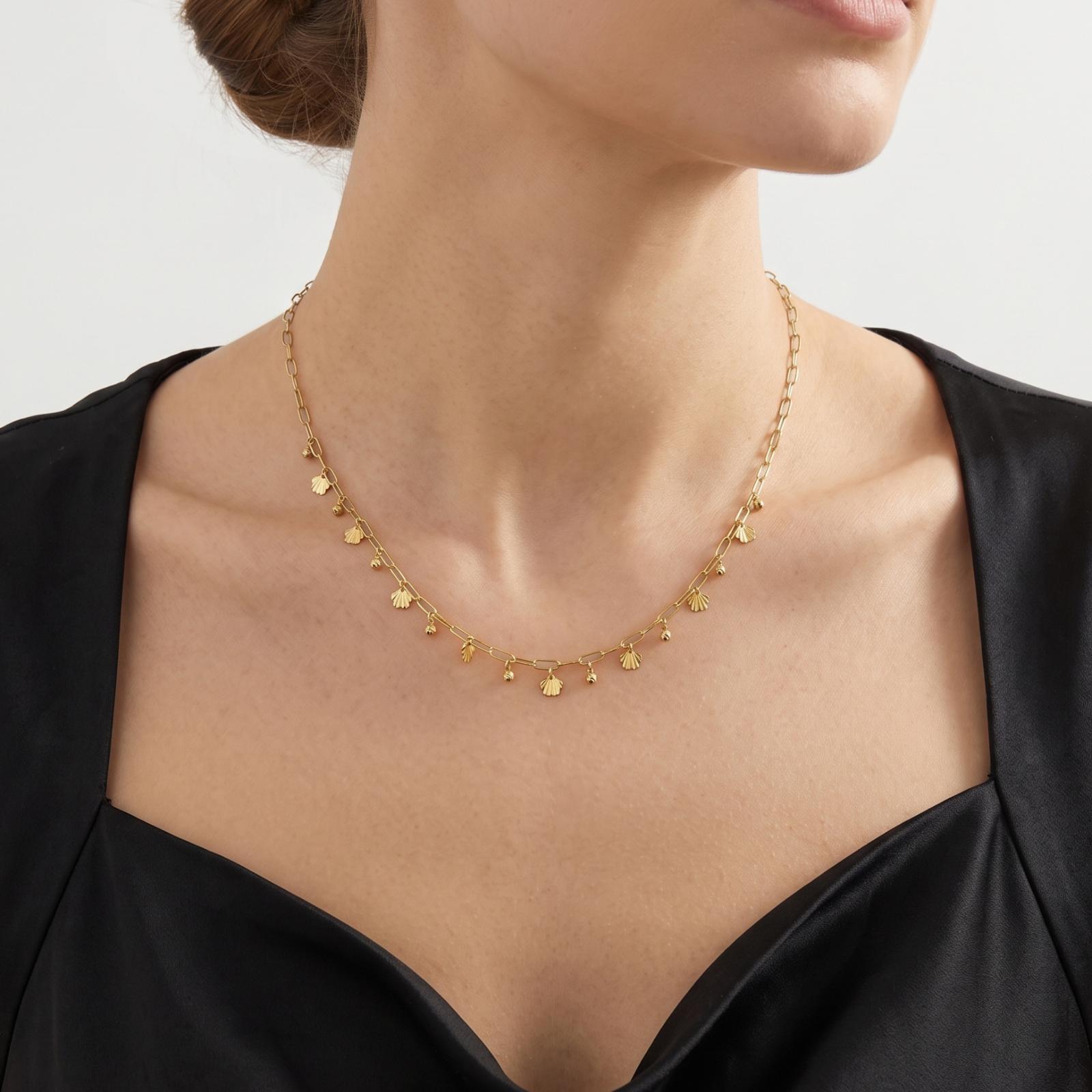 Beautifully Designed 18K Gold Necklaces for Women with Elegant Finishing at Bafleh Jewellery Dubai - Image 3