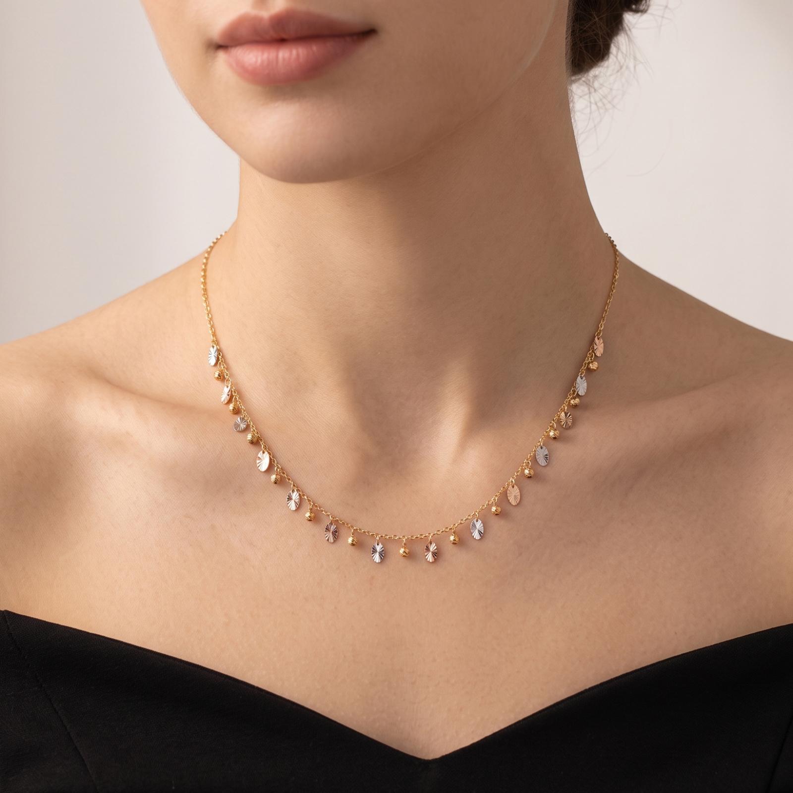 Elegant 18K Gold Necklaces with Sophisticated Designs for a Graceful and Stylish Look at Bafleh Jewellery Dubai - Image 3