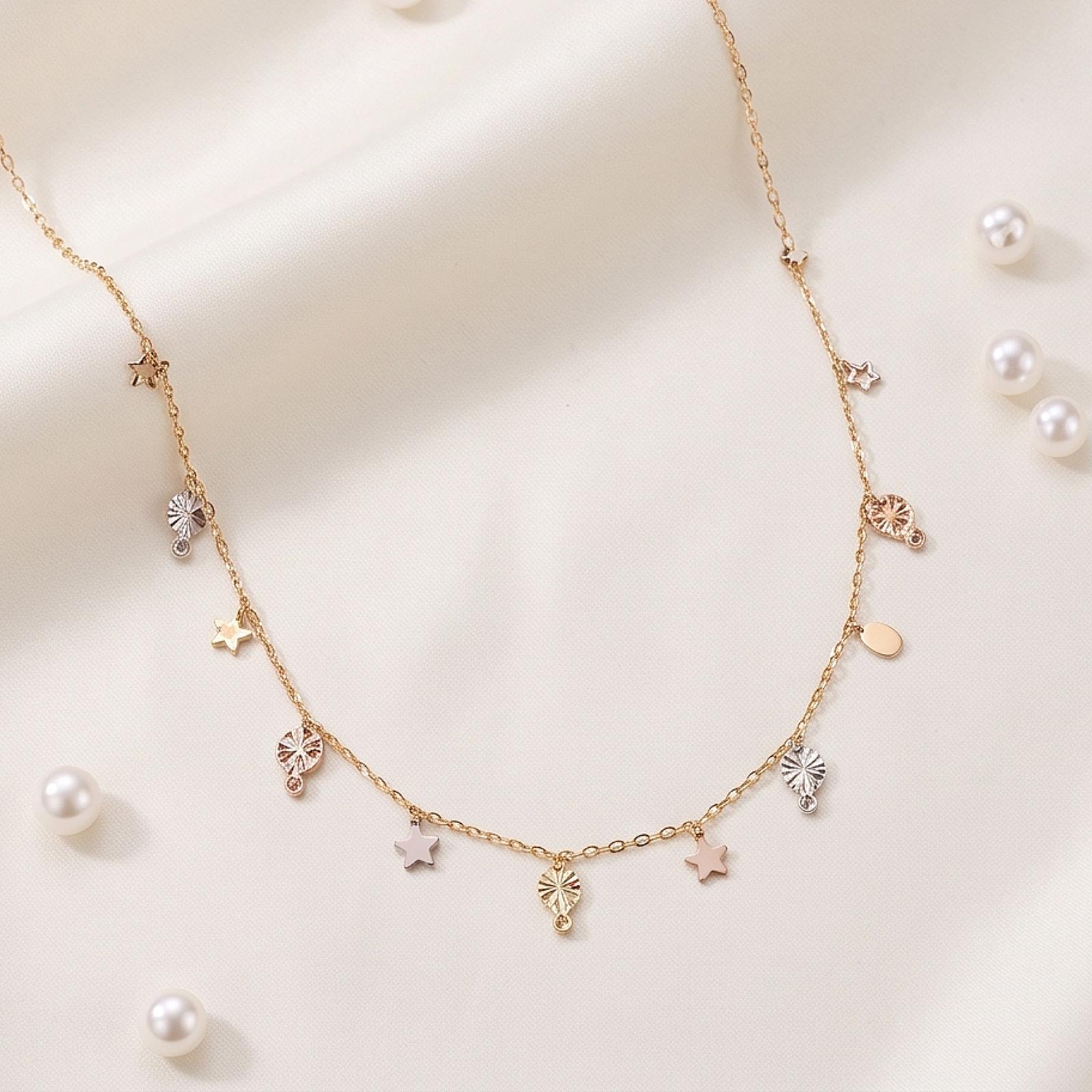 Shop Elegant 18K Gold Necklaces with Beautiful Craftsmanship and Refined Finishing at Bafleh Jewellery UAE - Image 4