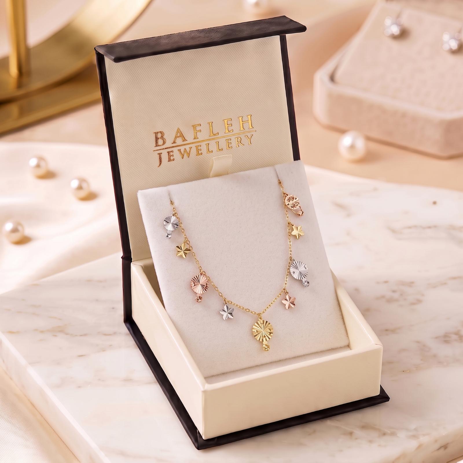 Shop Elegant 18K Gold Necklaces with Beautiful Craftsmanship and Refined Finishing at Bafleh Jewellery UAE - Image 5
