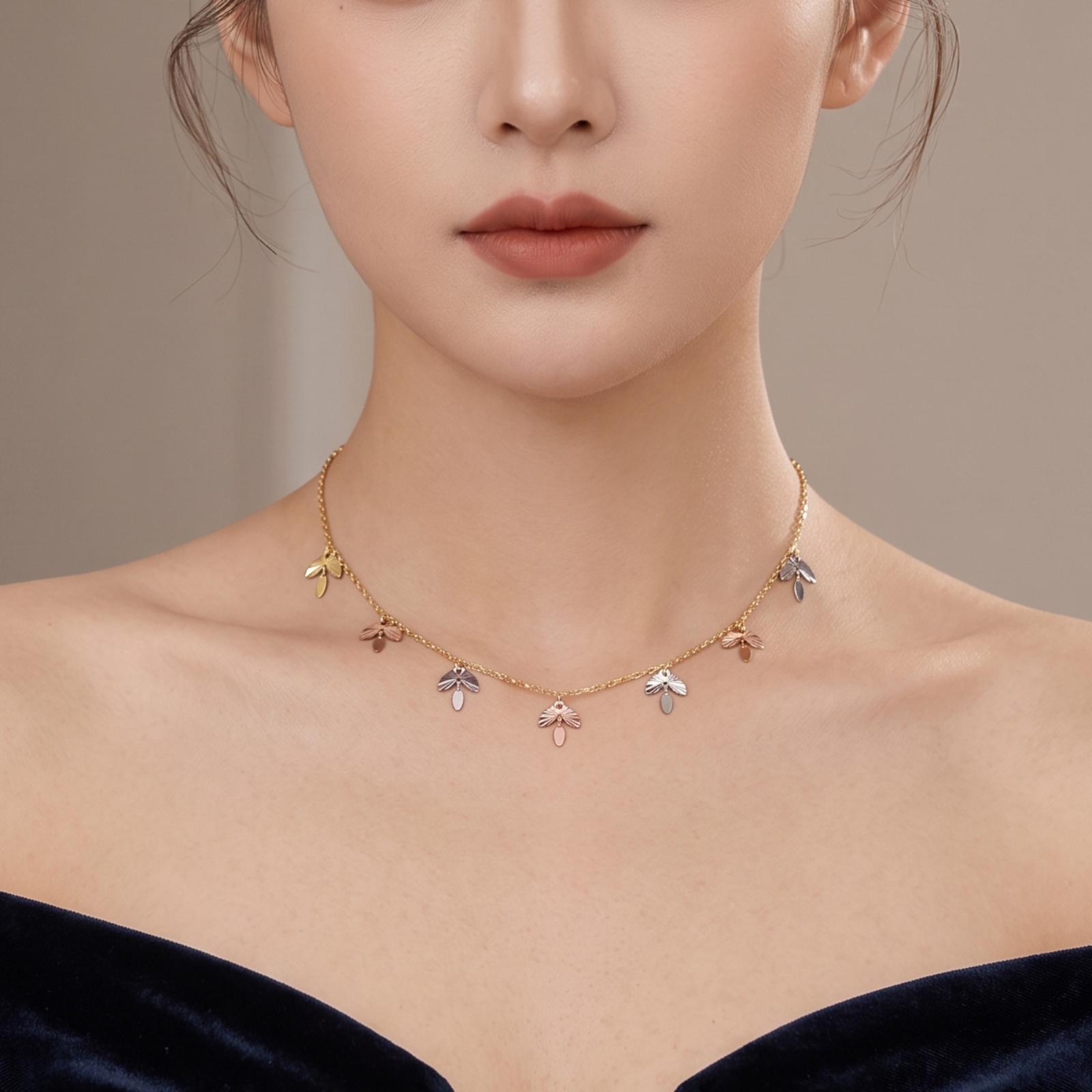 Luxury 18K Gold Necklace Designs for Gifting Loved Ones and Celebrating Special Moments at Bafleh Jewellery - Image 3