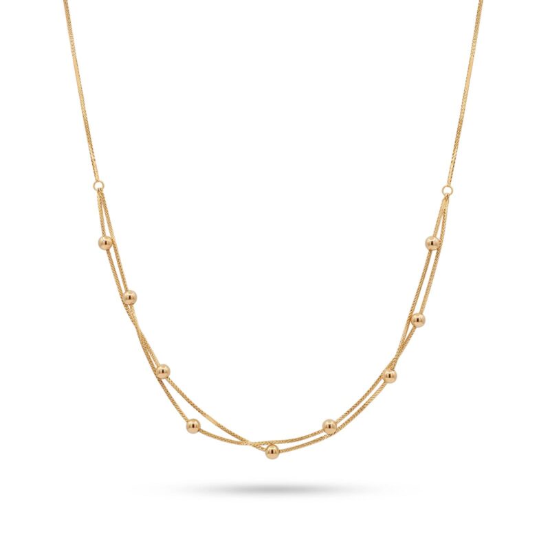 Exquisite 18K Gold Necklace Designed with Elegant Craftsmanship and Luxury Appeal by Bafleh Jewellery