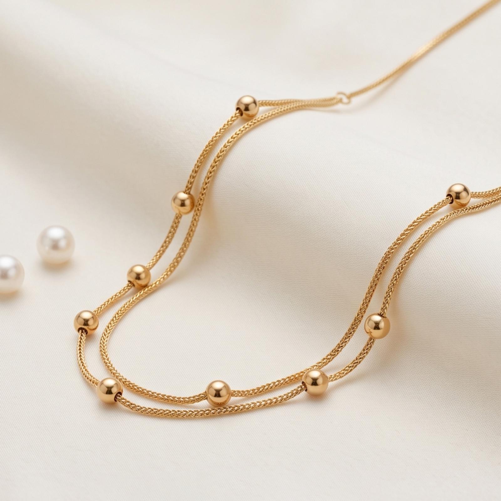 Exquisite 18K Gold Necklace Designed with Elegant Craftsmanship and Luxury Appeal by Bafleh Jewellery - Image 3