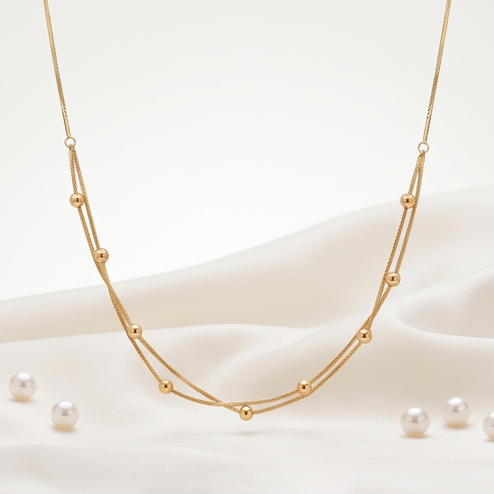 Exquisite 18K Gold Necklace Designed with Elegant Craftsmanship and Luxury Appeal by Bafleh Jewellery - Image 4