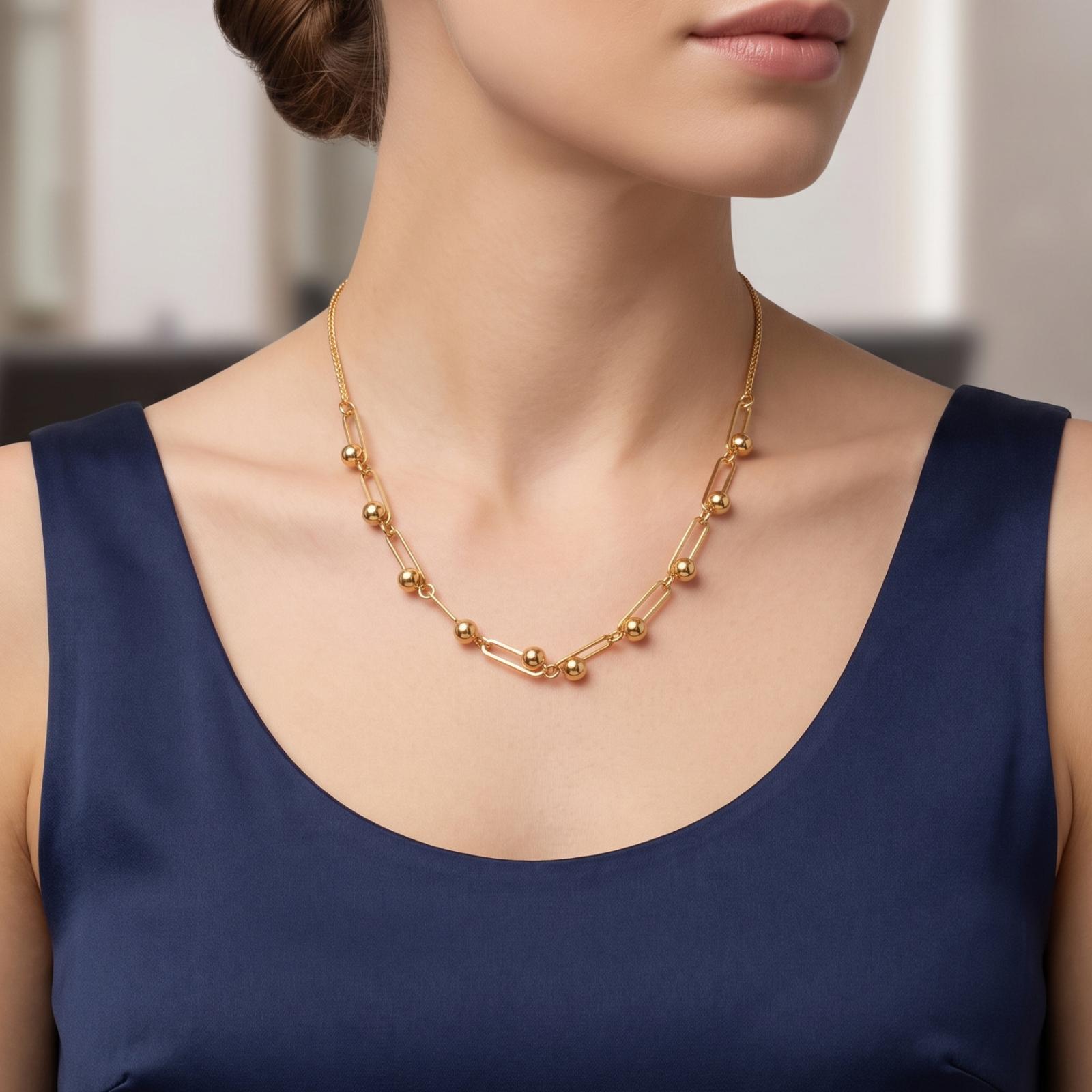 Premium 18K Gold Necklace for Women Crafted with Elegant Details and Timeless Luxury by Bafleh Jewellery - Image 3