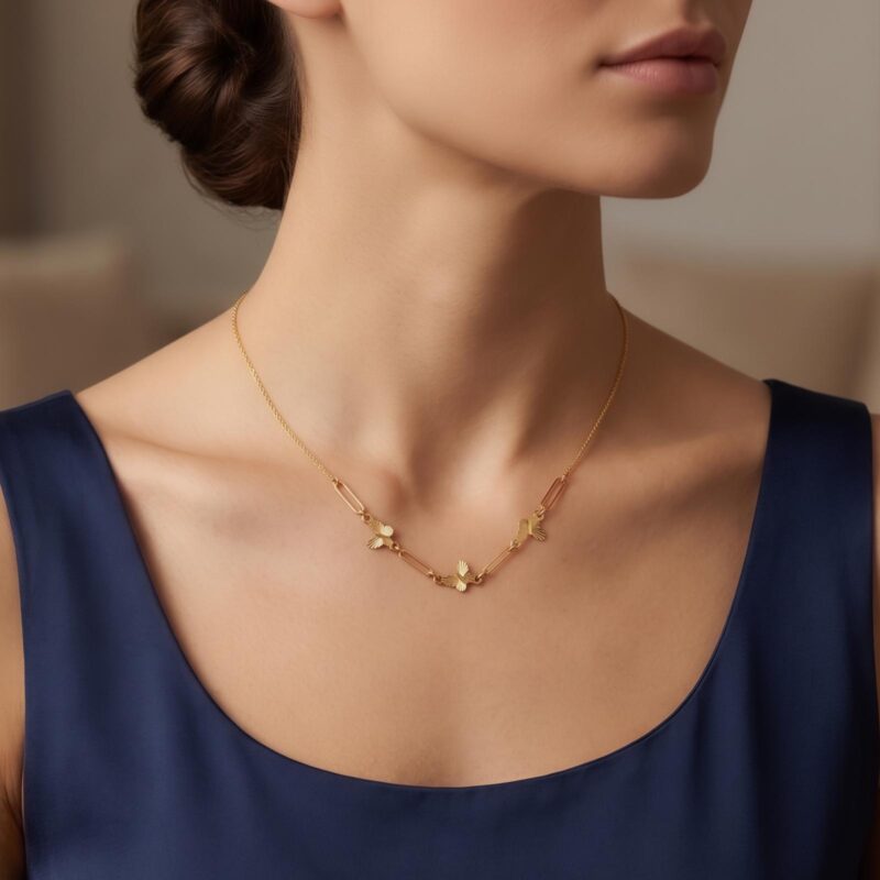 Alternative view of Stylish 18K Gold Necklace Designed for Modern Women Seeking Elegant Jewellery from Bafleh Jewellery