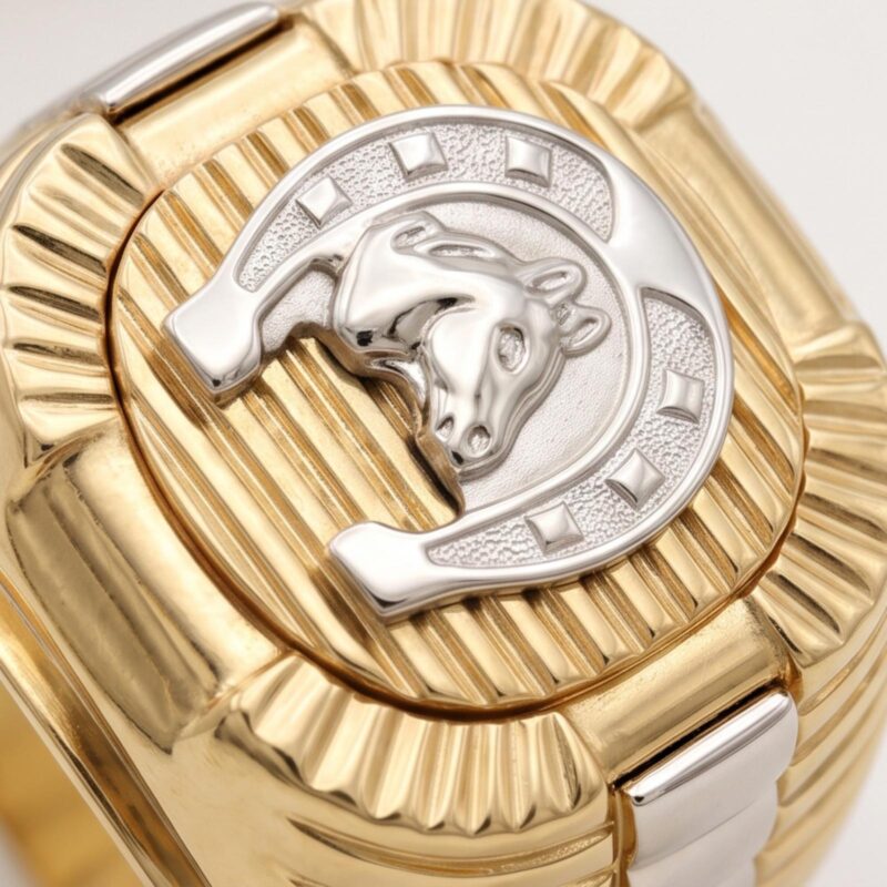 Alternative view of Luxury 18K Gold Mens Ring Designed to Complement a Confident Modern Style
