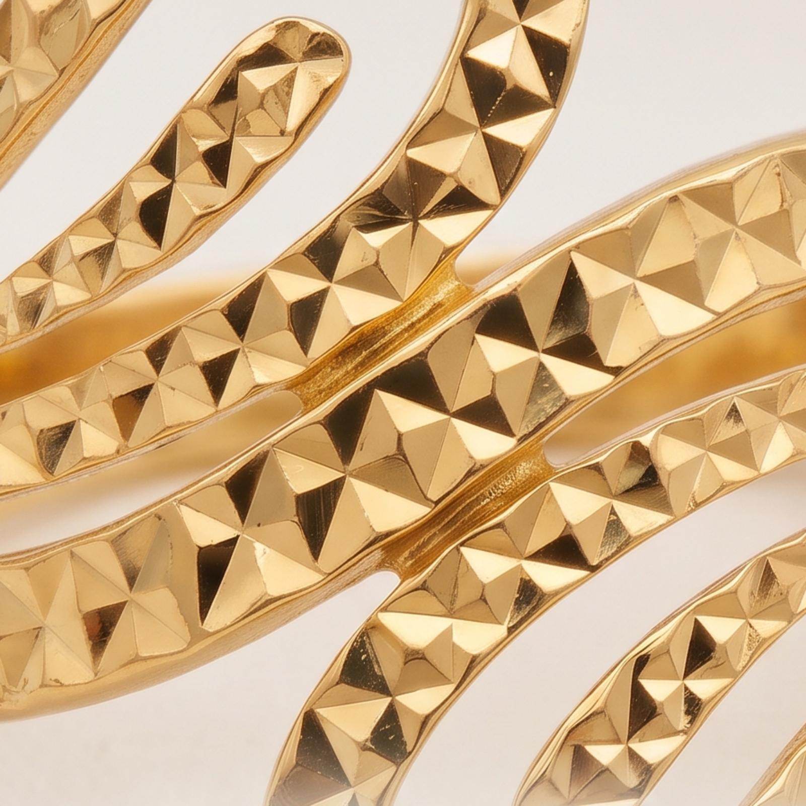 Classic 18K Gold Ring with Sophisticated Design and Brilliant Golden Finish Available from Bafleh Jewellery - Image 2