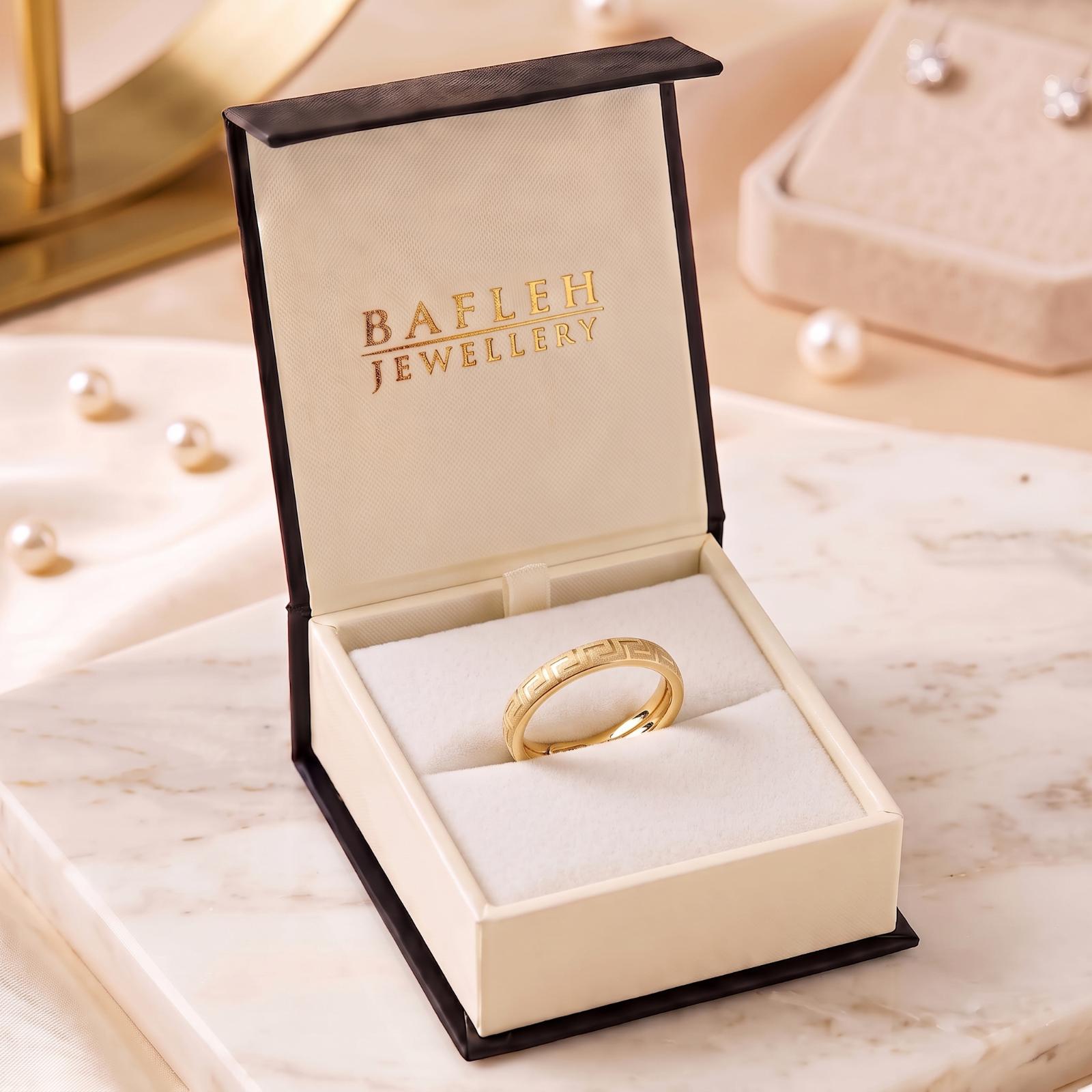 Elegant 18K Gold Ring Crafted with Timeless Beauty and Sophisticated Design Available at Bafleh Jewellery - Image 6
