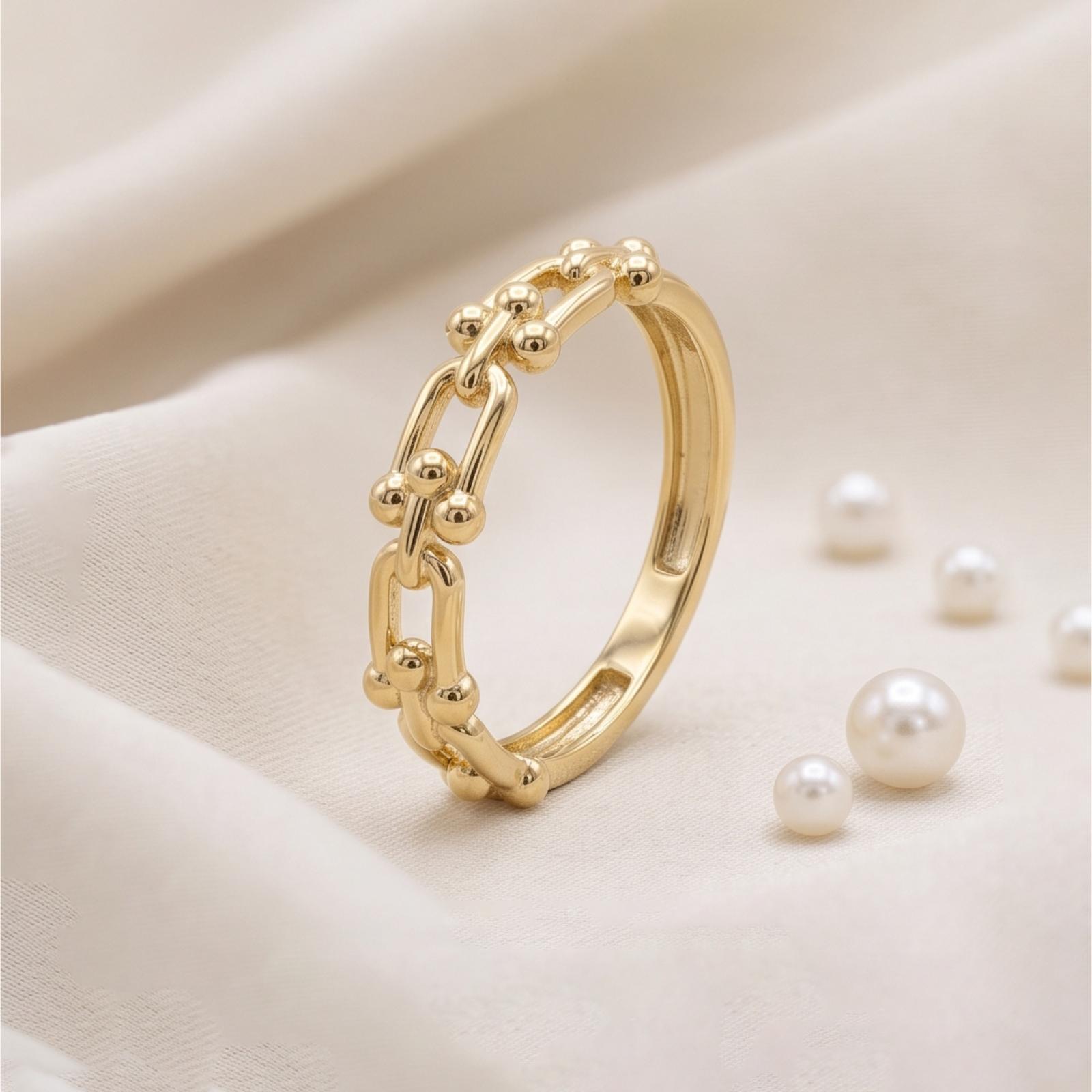 Luxury 18K Gold Ring Showcasing Fine Craftsmanship and Elegant Style for Modern Jewellery Lovers at Bafleh Jewellery - Image 4
