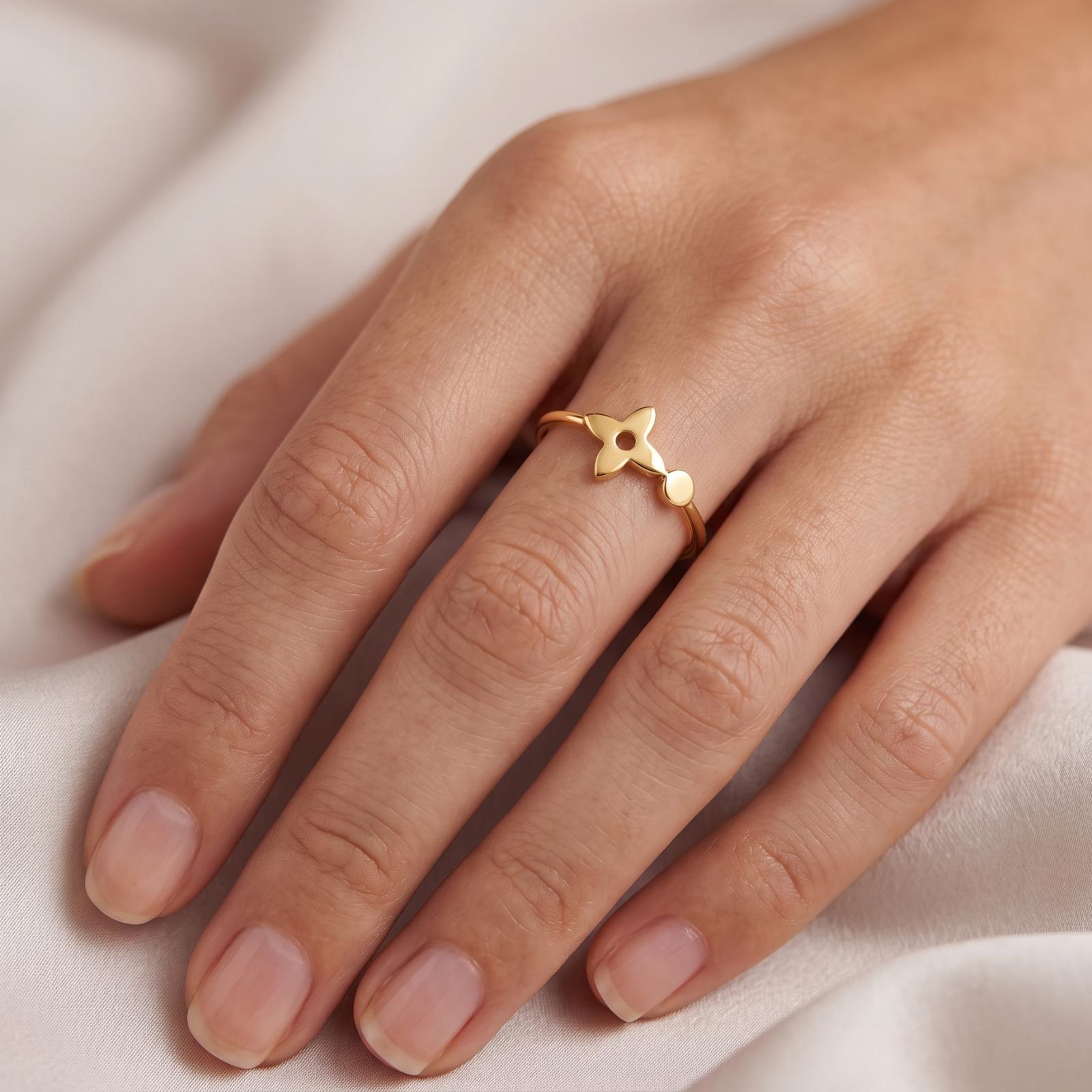 Premium 18K Gold Ring with Refined Detailing and Luxurious Finish Perfect for Elegant Everyday Styling at Bafleh Jewellery - Image 3