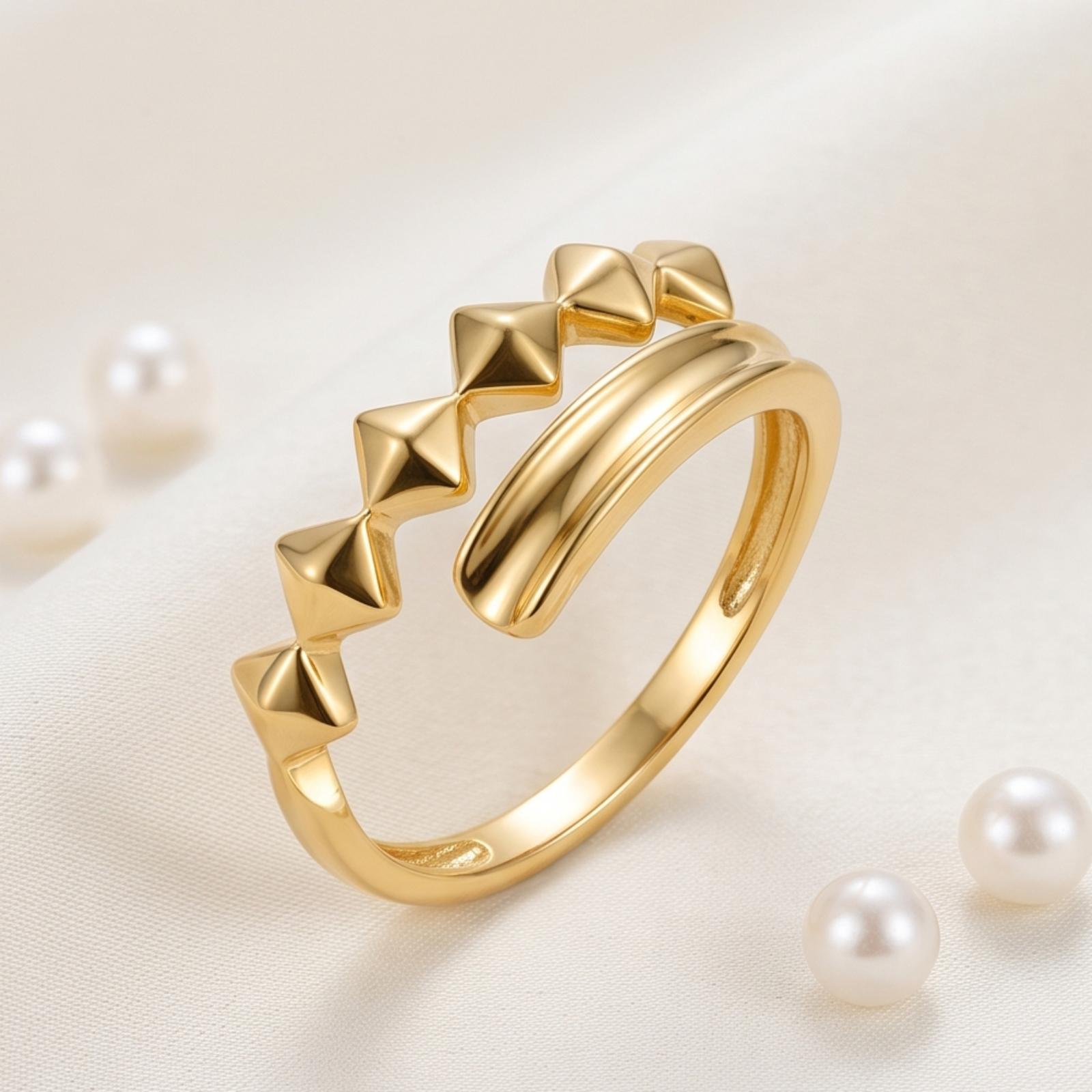 Timeless 18K Gold Ring Designed to Complement Your Personal Style with Grace and Luxurious Golden Radiance at Bafleh Jewellery - Image 6