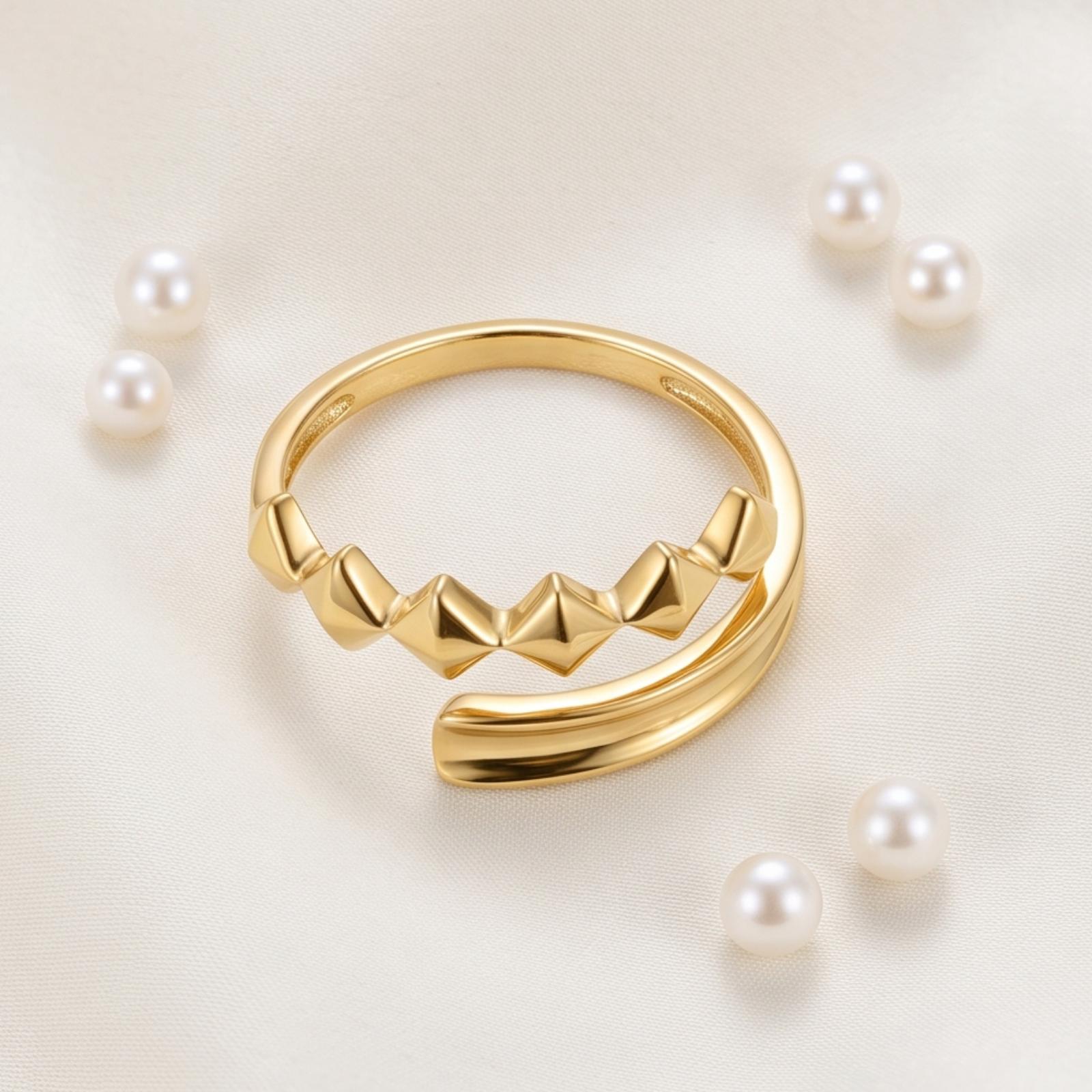 Timeless 18K Gold Ring Designed to Complement Your Personal Style with Grace and Luxurious Golden Radiance at Bafleh Jewellery - Image 5