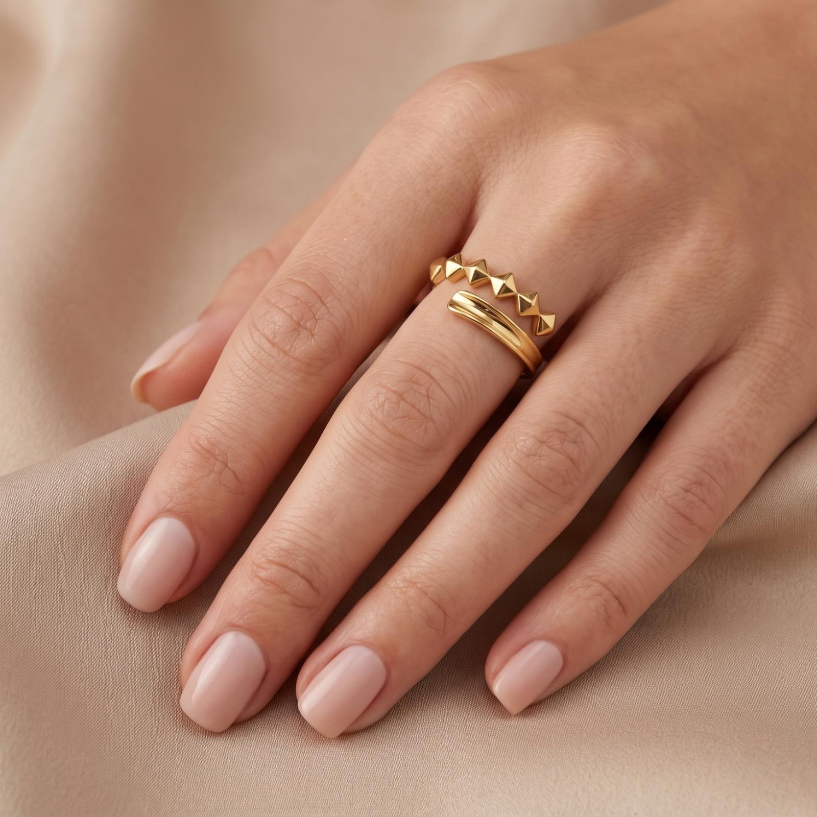Timeless 18K Gold Ring Designed to Complement Your Personal Style with Grace and Luxurious Golden Radiance at Bafleh Jewellery - Image 3