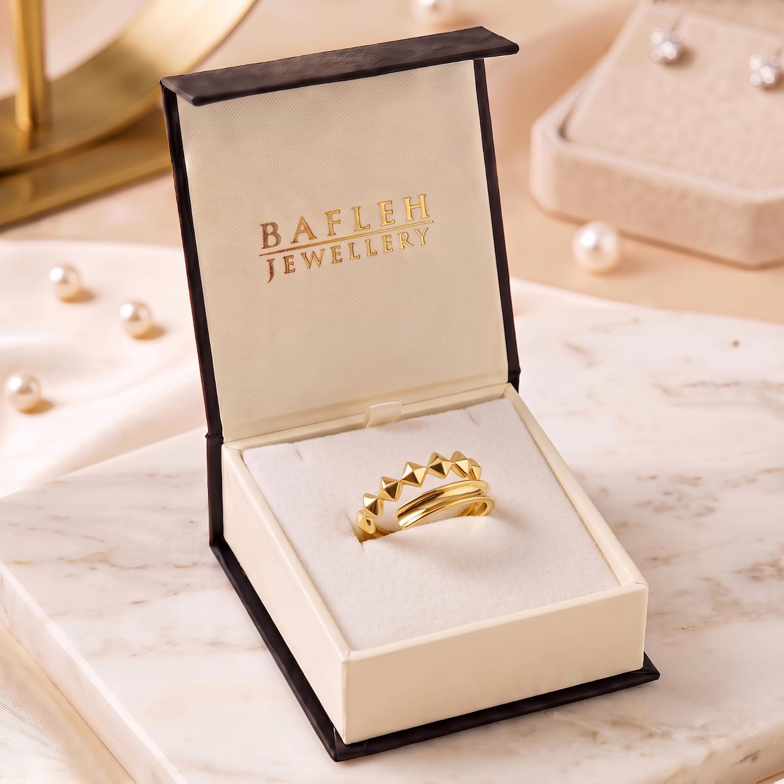 Timeless 18K Gold Ring Designed to Complement Your Personal Style with Grace and Luxurious Golden Radiance at Bafleh Jewellery - Image 7