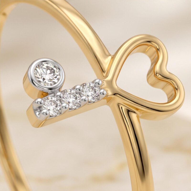 Alternative view of Elegant Lightweight 18K Gold Natural Diamond Ring For Everyday Luxury