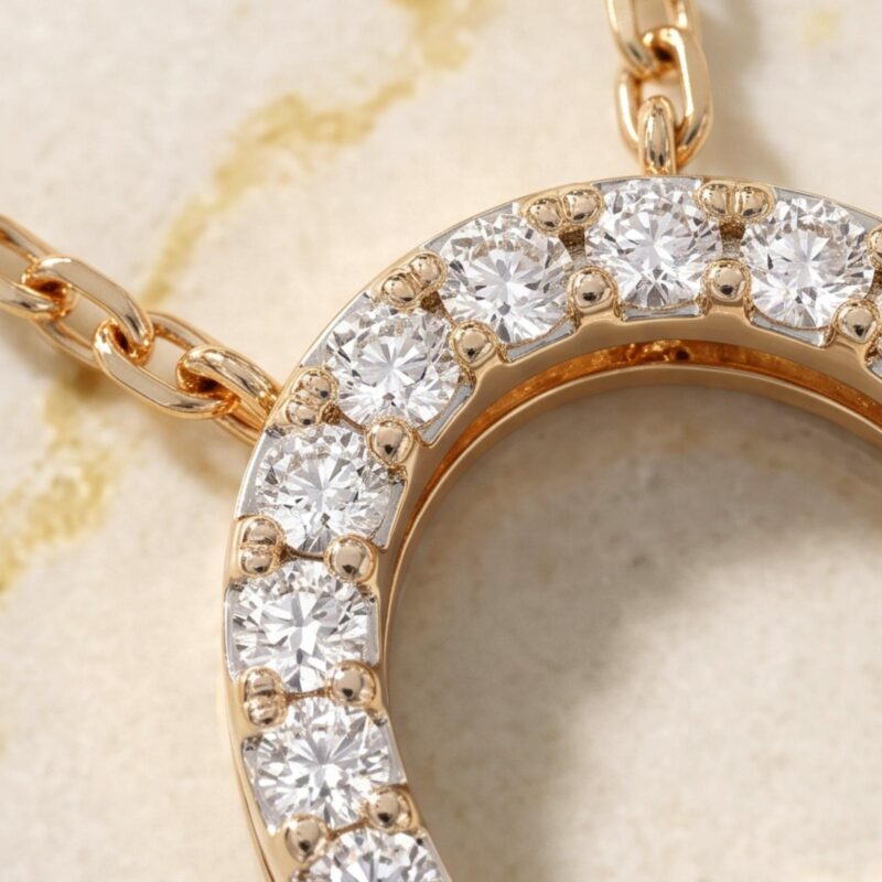 Alternative view of Luxury 18K Gold Diamond Pendant with Chain Designed for Modern Elegance and Meaningful Gifting from Bafleh Jewellery